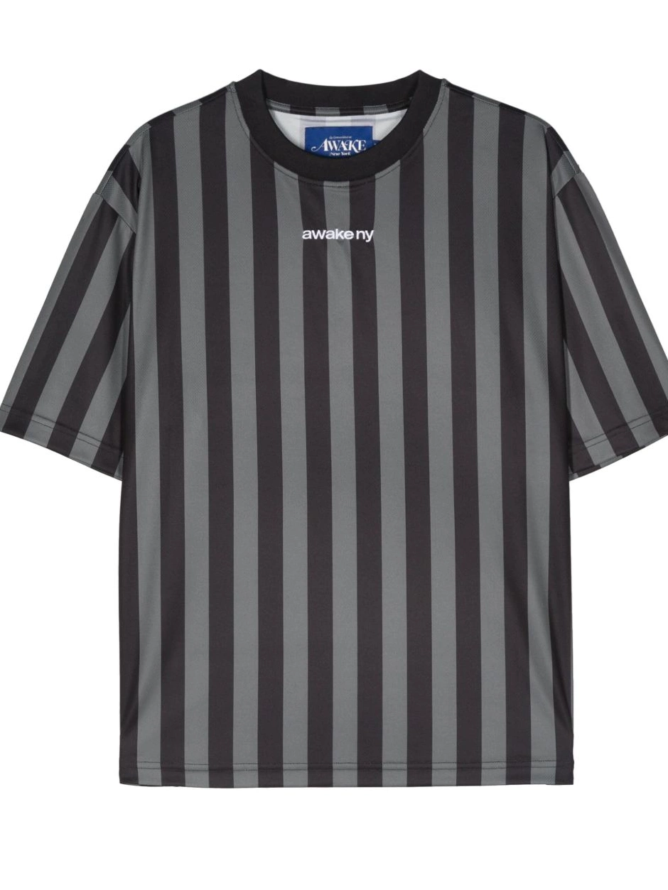 Affordable Women striped Versace T-shirt logo-embroidered 0417